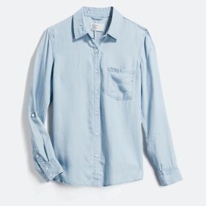 Cosmic Love Blue Heather Chambray top